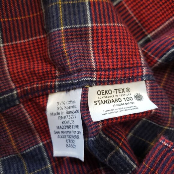 Apt. 9 Mens Plaid Long Sleeve Shirt Size L Oeko Tex Normcore Casual Everyday - Picture 5 of 6